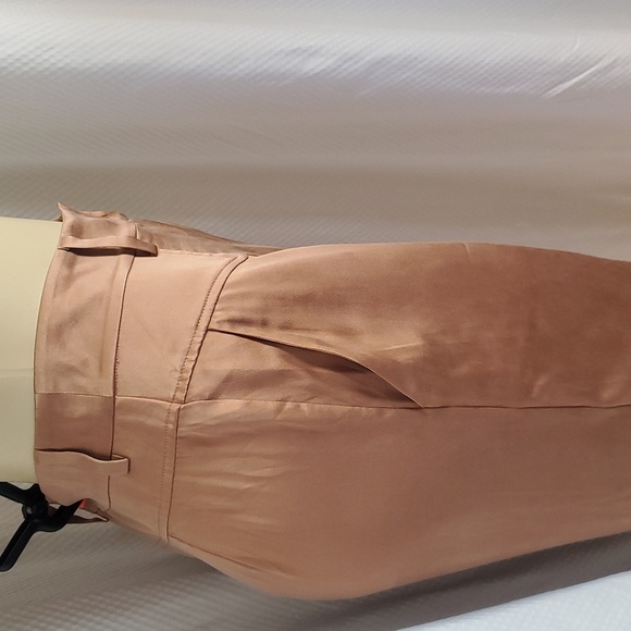 INTERMIX Raleigh 100% Silk Tapered Pants Ankle Zip Tailored Pleated Size 10 - Picture 5 of 14